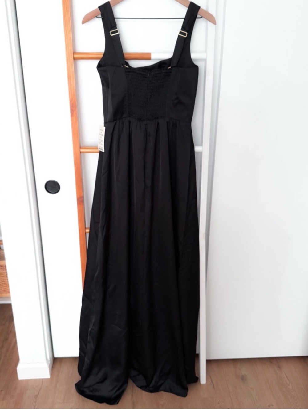 Show Me Your MuMu Black Satin Square-Neck Maxi Dress - Picture 3 of 8